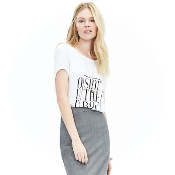 BANANA REPUBLIC4Stretch Charcoal Pin Striped Wool Pencil Skirt
